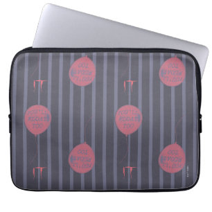 IT - You'll Float Too Balloon Striped Pattern Laptop Sleeve
