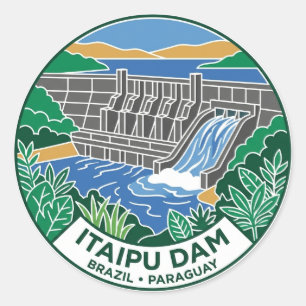 Itaipu Dam Brazil / Paraguay Classic Round Sticker