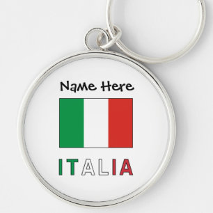 Italia Bandiera Italiana Black Personalisation  Key Ring
