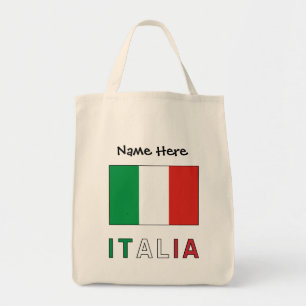 Italia Bandiera Italiana Black Personalisation Tote Bag