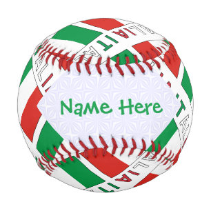 Italia Bandiera Italiana Tiled Green Personalised Baseball