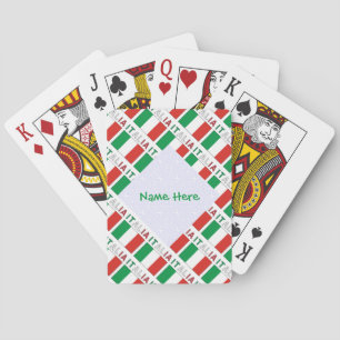 Italia Bandiera Italiana Tiled Green Personalised Playing Cards