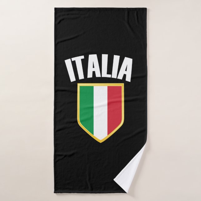 Italia Crest Italy Flag Soccer Fan Bath Towel (Bath Towel)
