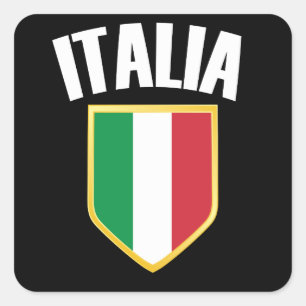 Italia Crest Italy Flag Soccer Fan Square Sticker