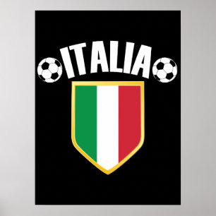 Italia Crest Italy Flag Soccer Poster