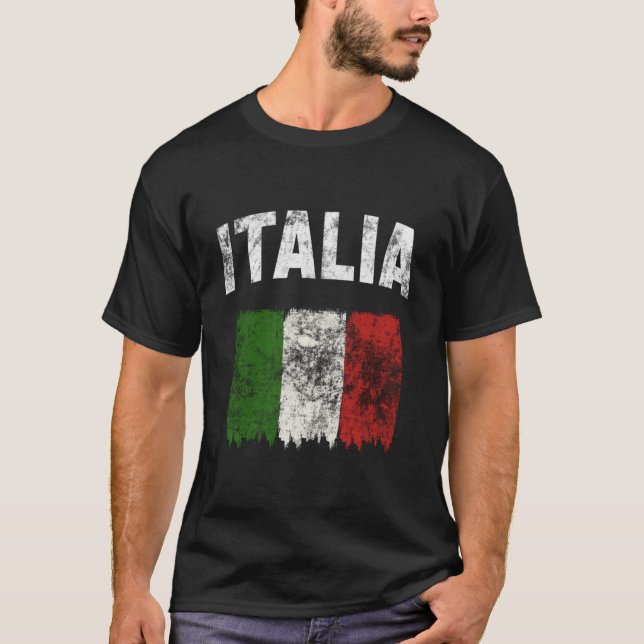 Italia Distressed Italian Flag T-Shirt (Front)