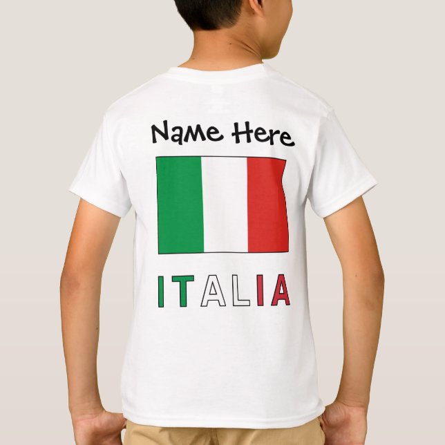 Italia e Bandiera Italiana con il Tuo Nome T-Shirt (Back)