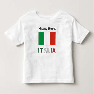 Italia e Bandiera Italiana con il Tuo Nome Toddler T-Shirt