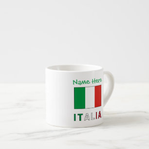 Italia e Bandiera Italiana Green Personalisation  Espresso Cup
