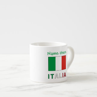 Italia e Bandiera Italiana Green Personalisation Espresso Cup