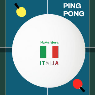 Italia e Bandiera Italiana Green Personalisation Ping Pong Ball