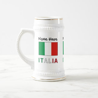 Italia e Bandiera Italiana Personalised  Beer Stein