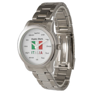 Italia e Bandiera Italiana Personalised Watch