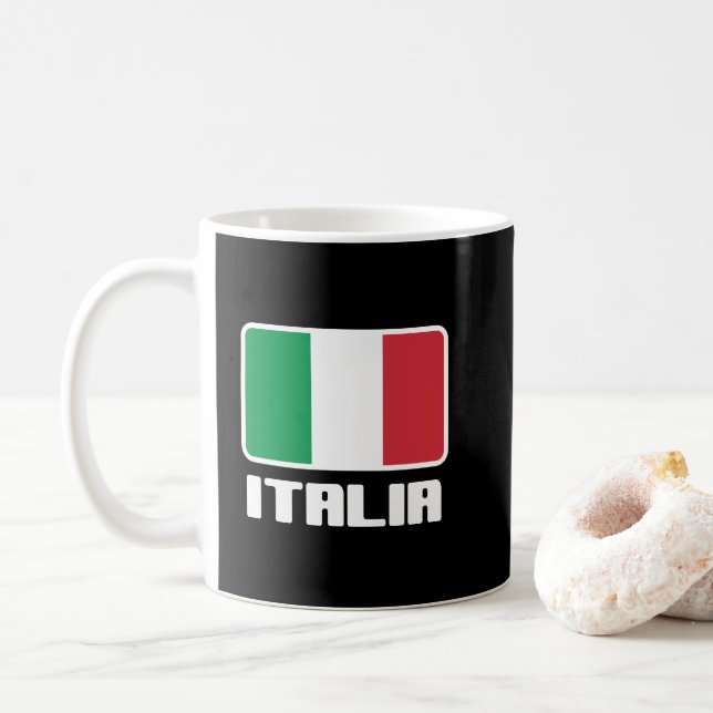 Italia Flag Coffee Mug (With Donut)