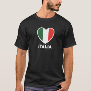 Italia Flag Heart Green White Red T-Shirt