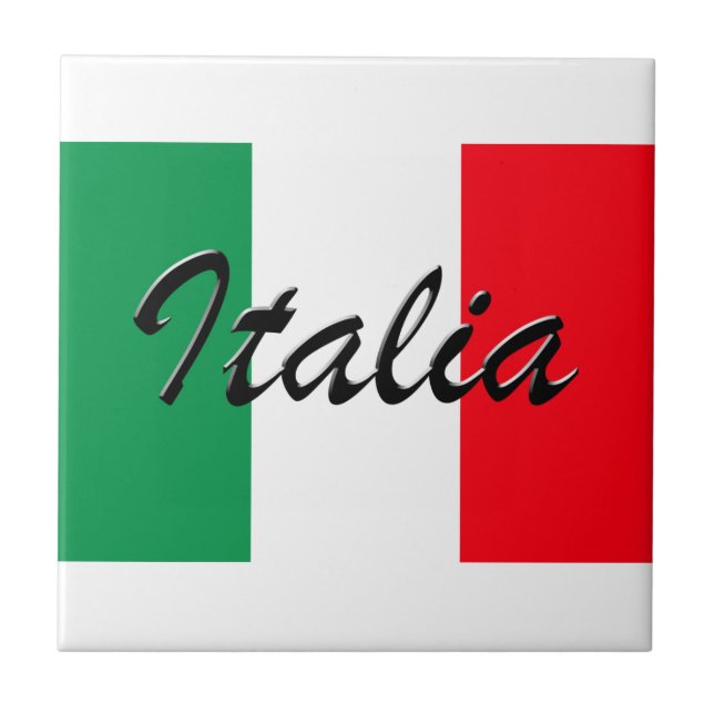 Italia Flag - High Quality Ceramic Tile (Front)