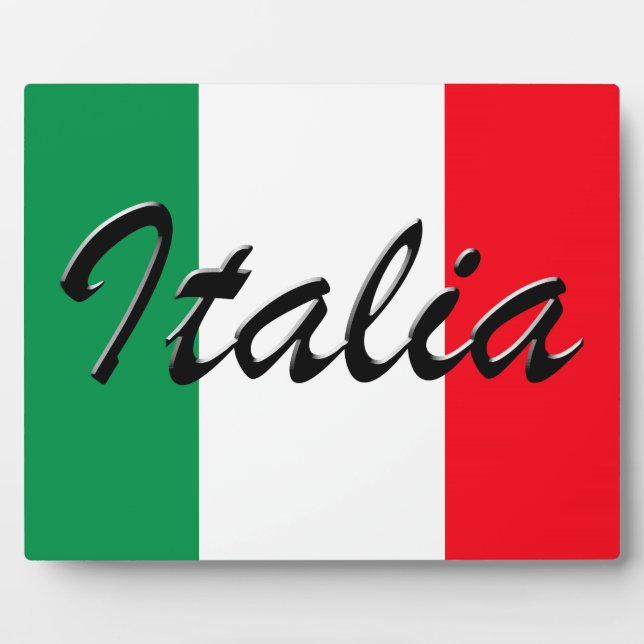 Italia Flag - High Quality Plaque (Front)