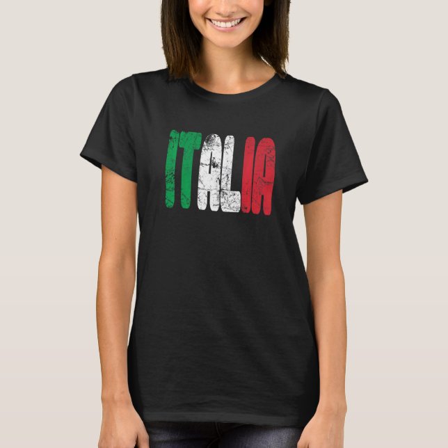 Italia Flag Italian Pride Italy Vacation Italy Fla T-Shirt (Front)
