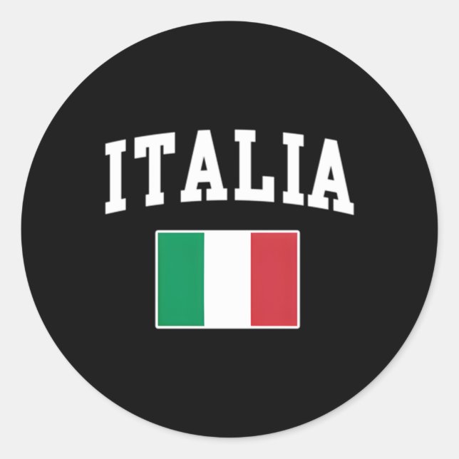 Italia Flag Italy Italian Italiano Family Classic Round Sticker (Front)