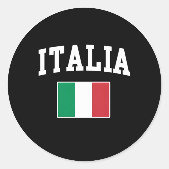 Italia Flag Italy Italian Italiano Family Classic Round Sticker (Front)