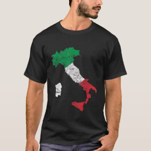 Italia Flag Italy Outline Italy Vacation Italy Fla T-Shirt