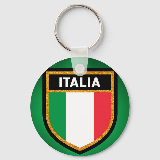 Italia Flag Key Ring (Front)