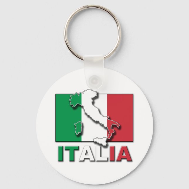 Italia Flag Land Key Ring (Front)