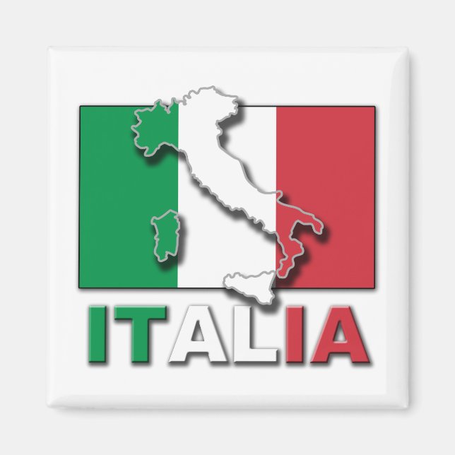 Italia Flag Land Magnet (Front)