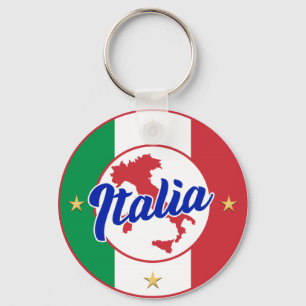 Italia Flag & Map Key Ring