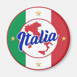 Italia Flag & Map Magnet
