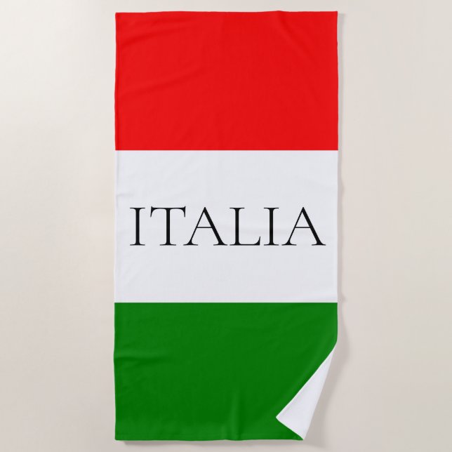 ITALIA Flag of Italy Beach Towel (Front)
