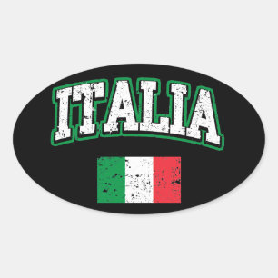 Italia Flag Oval Sticker
