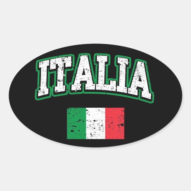 Italia Flag Oval Sticker (Front)