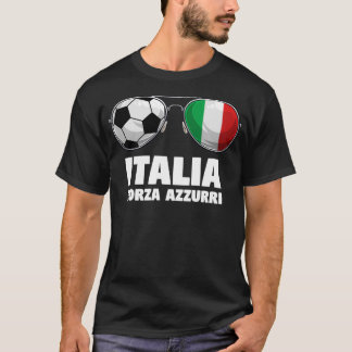 Italia Forza Azzuri Soccer Italian Flag Sunglasses T-Shirt