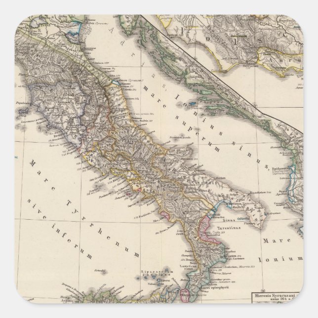 Italia, Gallia cisalpina, Sicilia, Sardinia Square Sticker (Front)