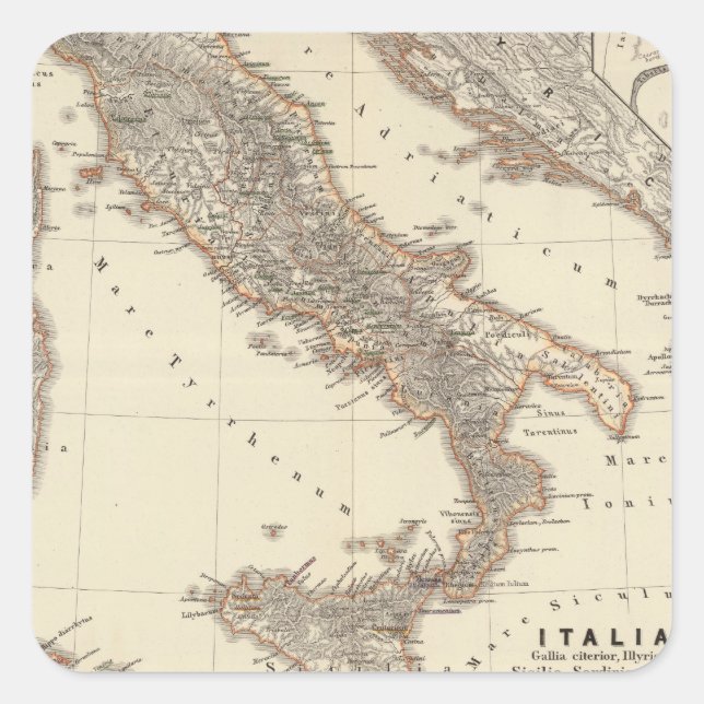 Italia, Gallia citerior, Illyricum, Sicilia Square Sticker (Front)