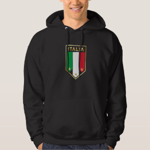 Italia Graphic  Proud Italian  Italian Flag Shield Hoodie
