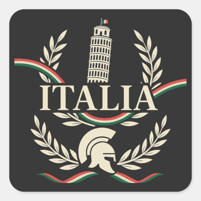 Italia Heritage Crest Square Sticker (Front)