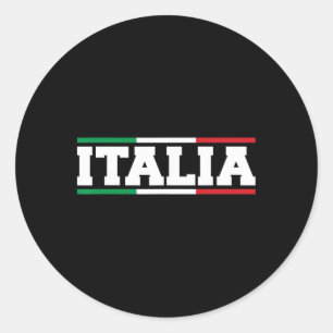 Italia Italian Flag Map Shield Dge Italy Sports So Classic Round Sticker
