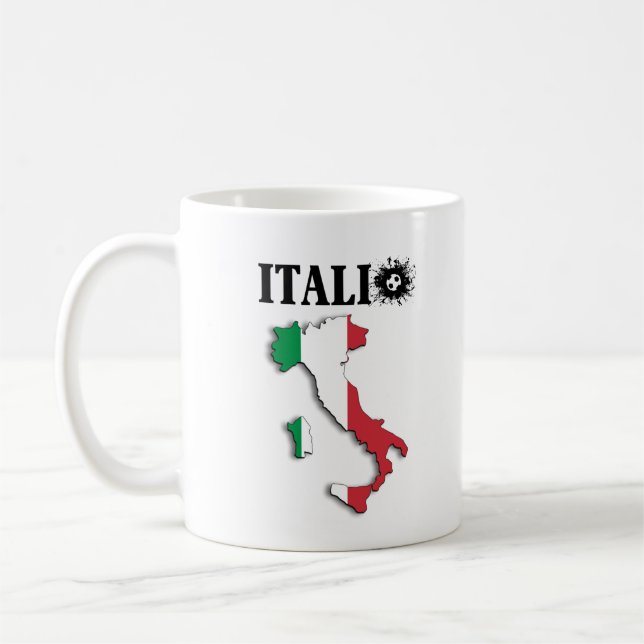 Italia, Italian Map, Italian Flag Gift  Coffee Mug (Left)