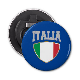 Italia/Italy Flag Shield & Text Bottle Opener