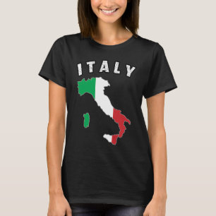Italia Italy Flag Souvenir Italian Map Vintage T-Shirt