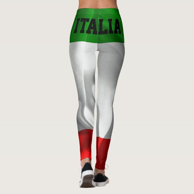 ITALIA! ITALY! Italian Flag Custom Fitness Leggings (Back)
