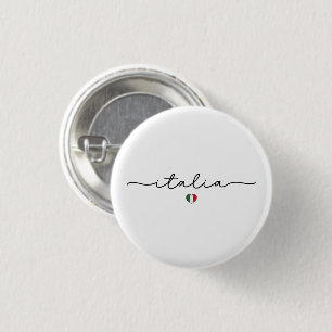 Italia Minimalist typography – Italian Flag 3 Cm Round Badge