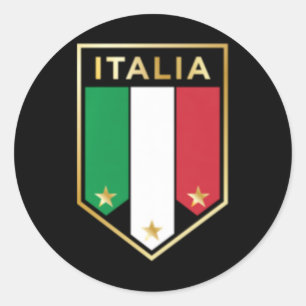 Italia Print - Proud Italian - Italian Soccer Jers Classic Round Sticker