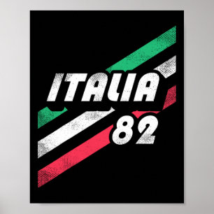 Italia Retro Italian 80's Vintage-look Italy Flag Poster