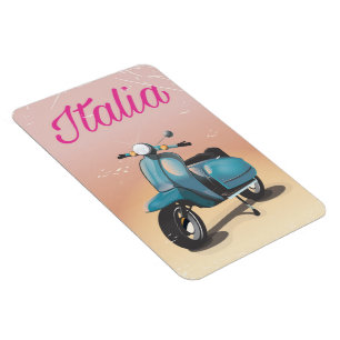 Italia Scooter travel poster Magnet