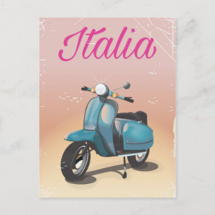 Italia Scooter travel poster Postcard