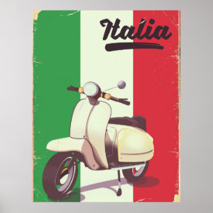 Italia Scooter Vintage travel poster