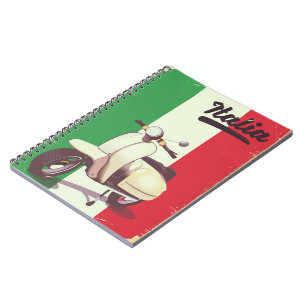 Italia Scooter Vintage travel poster Notebook